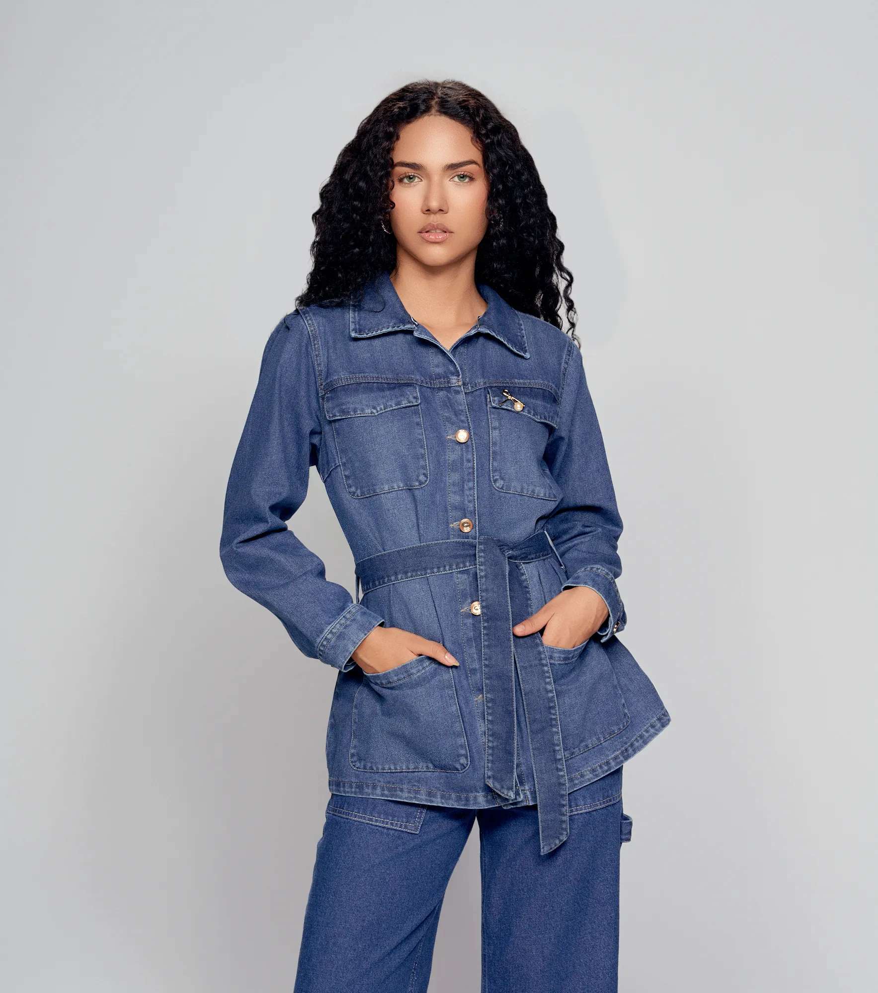 Chaqueta Para Mujer En Indigo Con Proceso Derek 834830 AZ