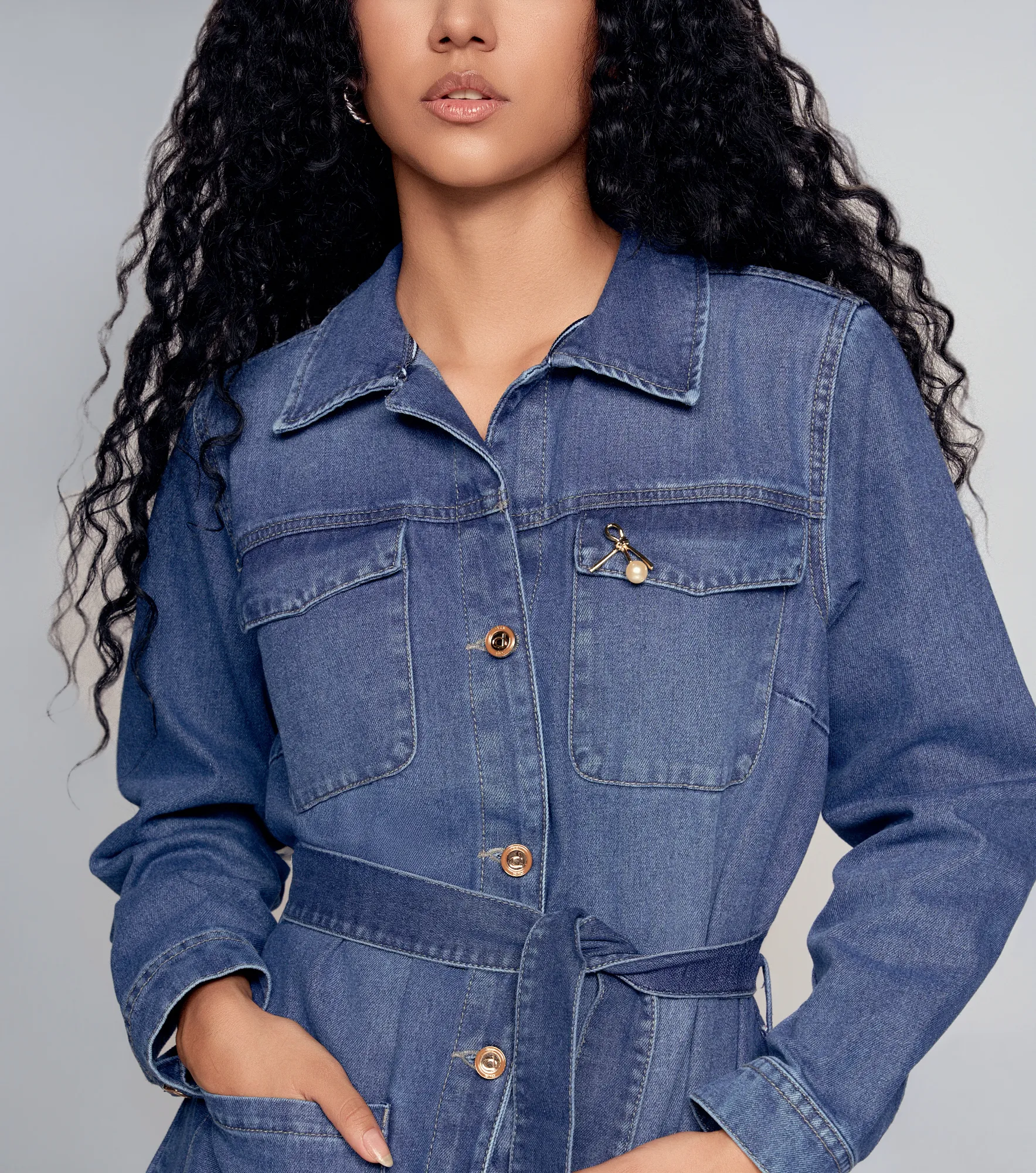 Chaqueta Para Mujer En Indigo Con Proceso Derek 834830 AZ