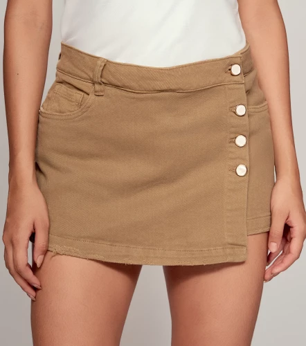 Falda Short Para Mujer En Indigo Unicolor Tatiana DerekKQ