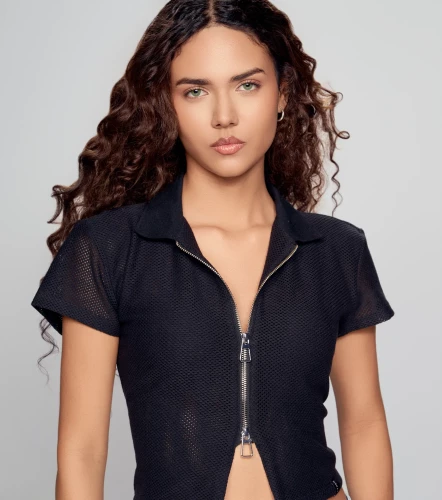 Pepper Blusa Slim Texturizada Con Cremallera TyperNG