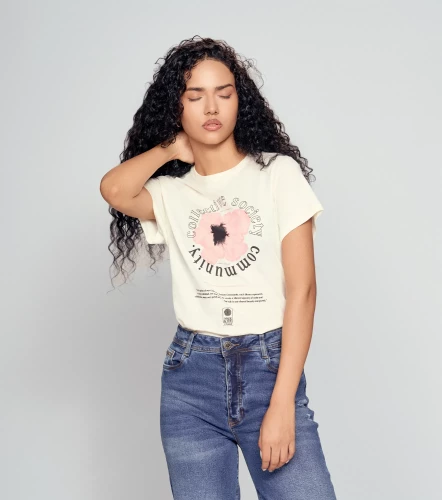 Julieth T Shirt Con Bordado Y Estampado Delantero UnserAR