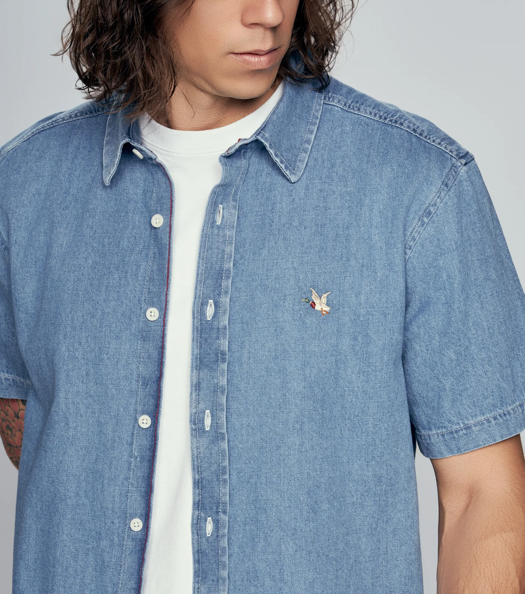 Camisa Chevignon Demin Shirt M C 131600 AZ