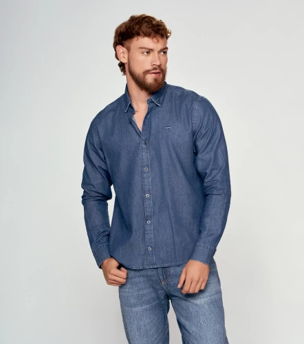 Mute Camisa Denim Masculina GasAZ