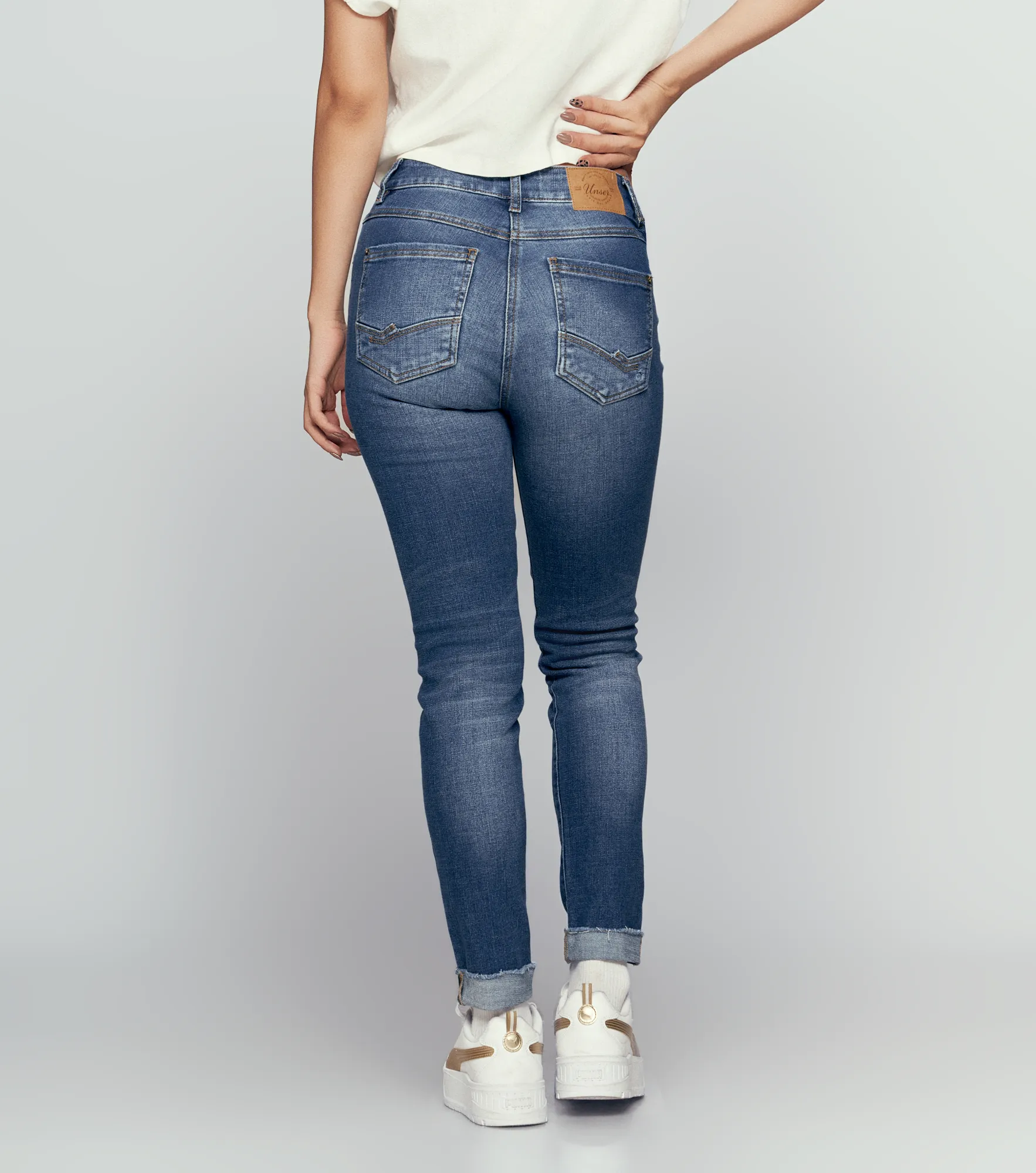 Star Sofia Denim Skinny Con Rotos Y Bota Doblada Unser 834437 AZ