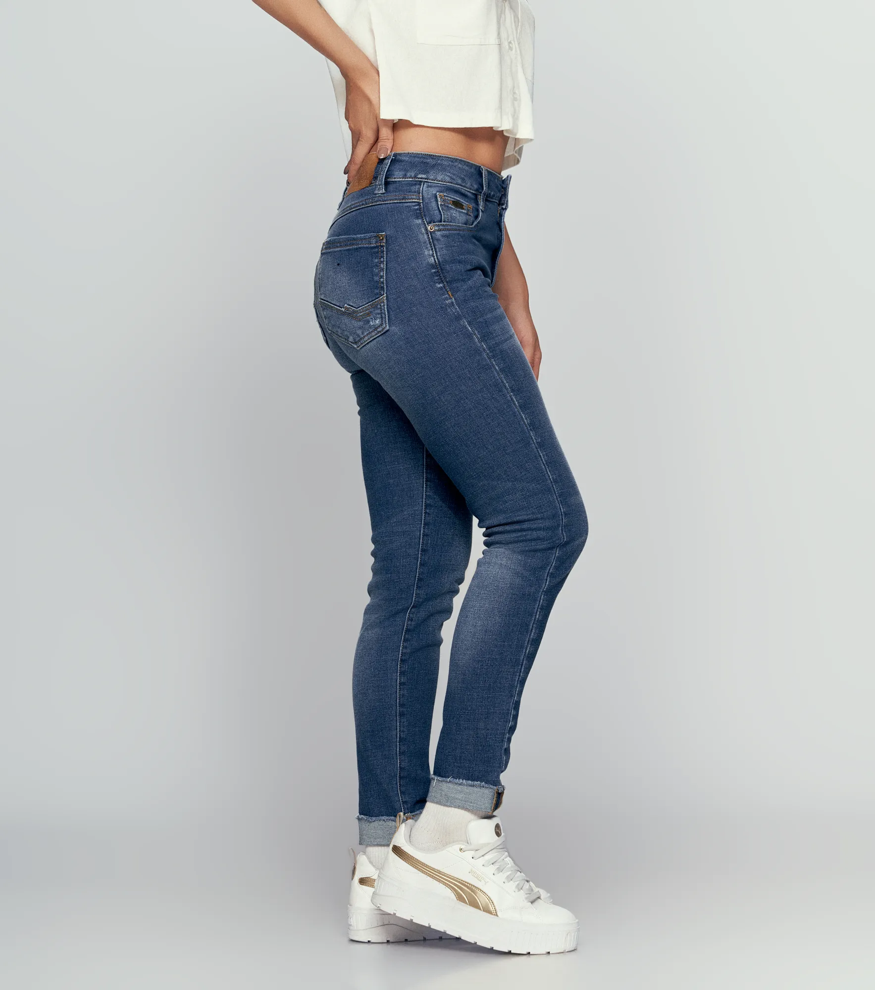 Star Sofia Denim Skinny Con Rotos Y Bota Doblada Unser 834437 AZ