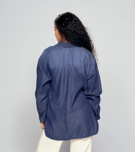 Blusa Para Mujer Camisera En Chambray Con Proceso DerekAZ