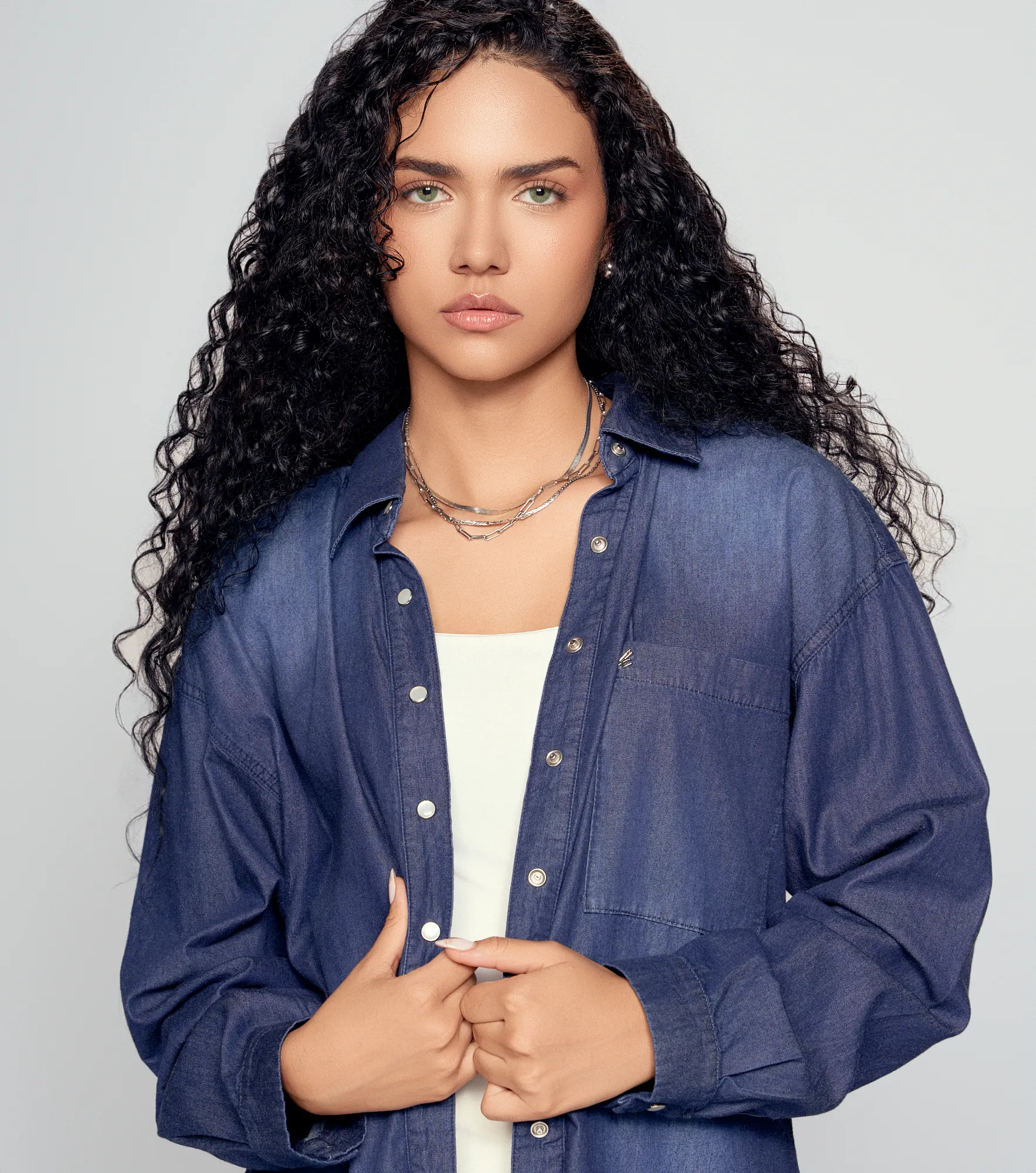 Blusa Para Mujer Camisera En Chambray Con Proceso Derek 834688 AZ