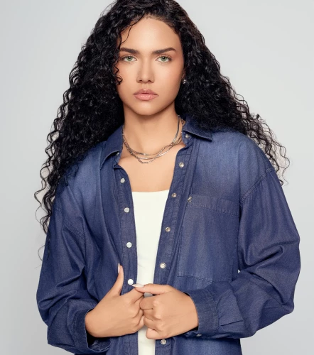 Blusa Para Mujer Camisera En Chambray Con Proceso DerekAZ