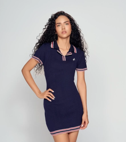 Vestido Corto Para Mujer Tejido Manga Corta DerekAZ