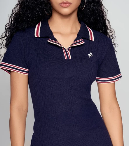 Vestido Corto Para Mujer Tejido Manga Corta DerekAZ