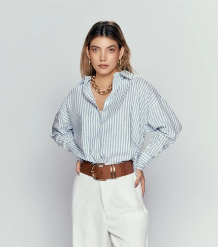 Blusa Para Mujer Camisera A Rayas DerekAZ