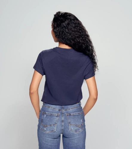 Jiseth T Shirt Unicolor Con Estampado Delantero UnserAV