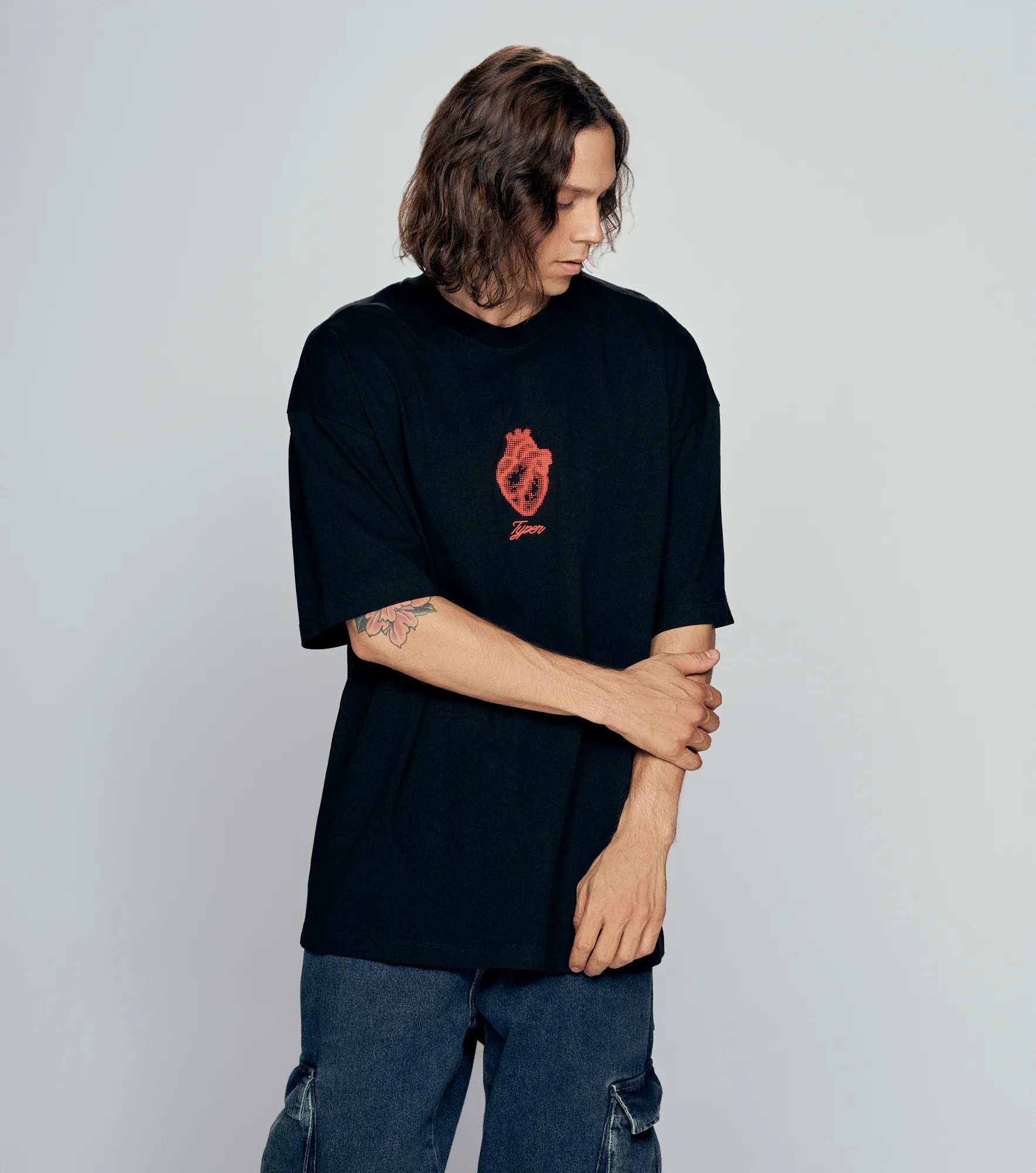 Yahir T Shirt Oversize Estampada TyperNG
