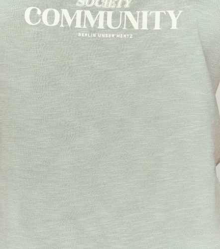 Clau T Shirt Unicolor Con Estampado Brillante En Delantero UnserVD