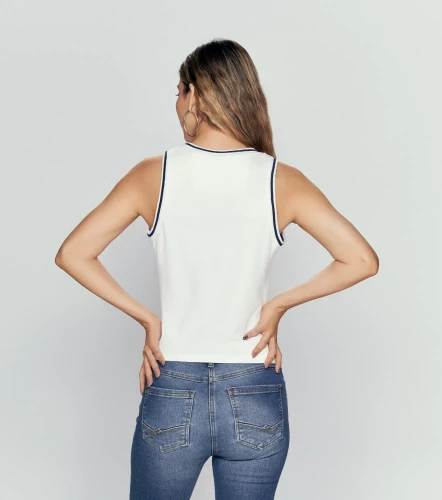 Betsy Blusa Manga Sisa Con Cuello Y Sisa Tejida Y Estampado UnserBL