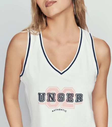 Betsy Blusa Manga Sisa Con Cuello Y Sisa Tejida Y Estampado UnserBL