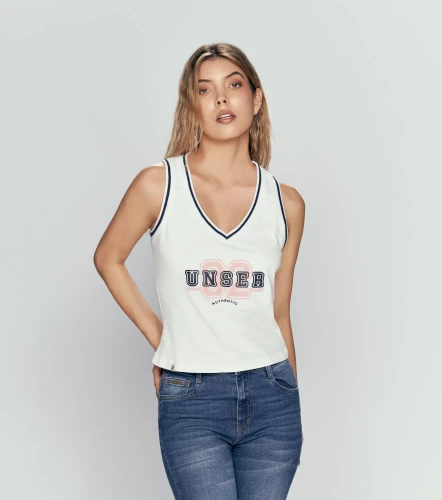 Betsy Blusa Manga Sisa Con Cuello Y Sisa Tejida Y Estampado UnserBL