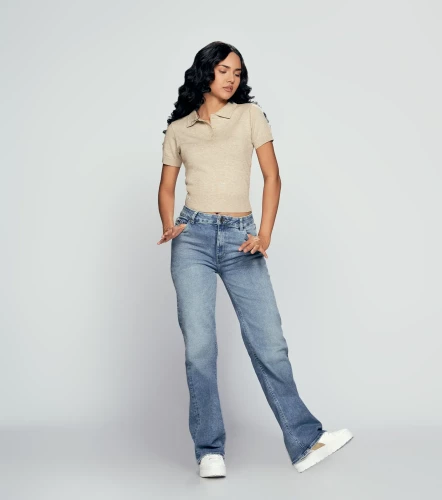 Star Natali Pantalon En Denim Straight Unicolor Con Proceso Claro UnserAZ