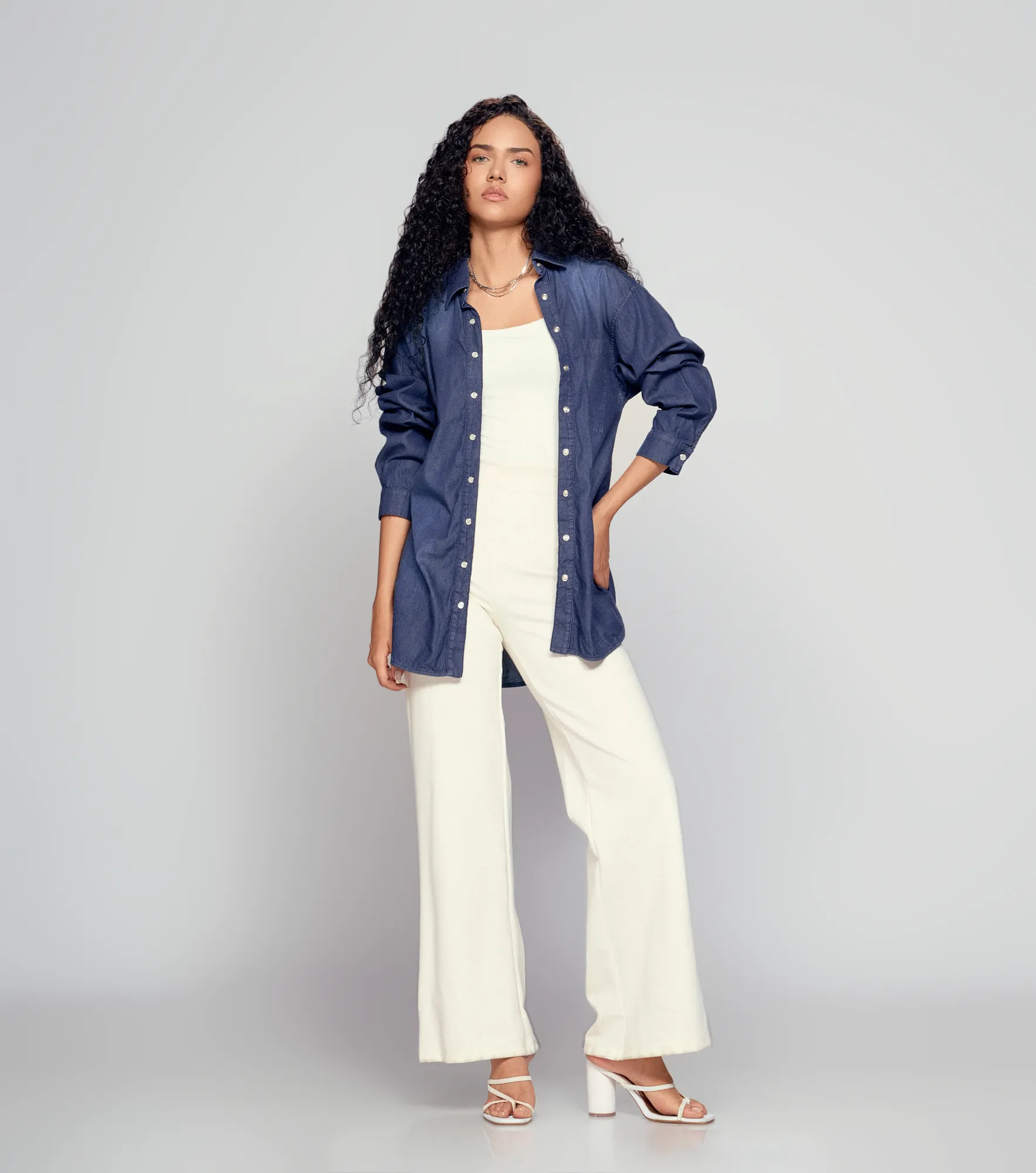 Blusa Para Mujer Camisera En Chambray Con Proceso Derek 834688 AZ