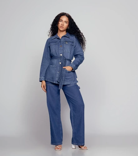 Chaqueta Para Mujer En Indigo Con Proceso DerekAZ