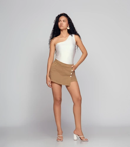 Falda Short Para Mujer En Indigo Unicolor Tatiana DerekKQ