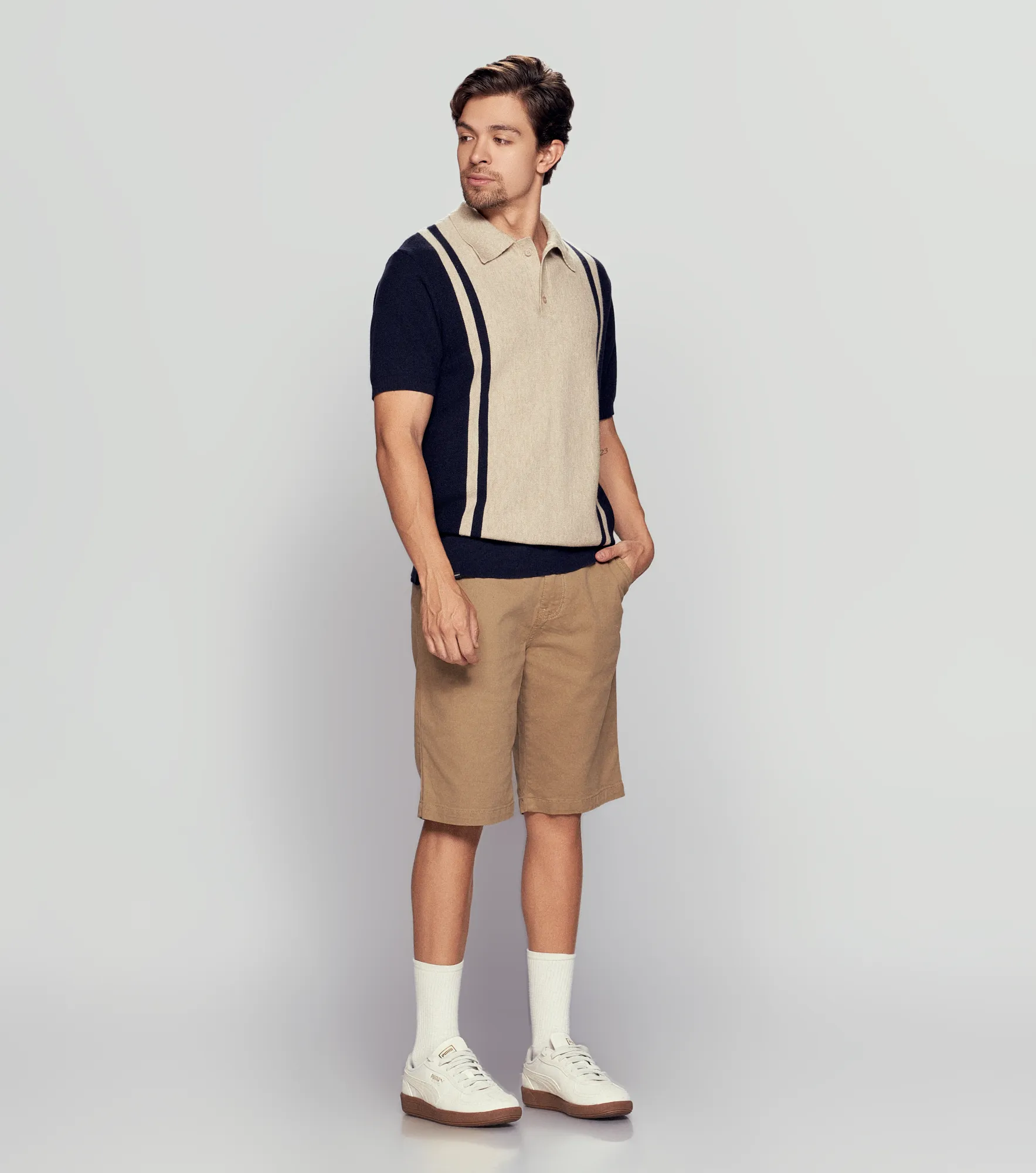 Bermuda Para Hombre Unicolor En Dril 835077 KO