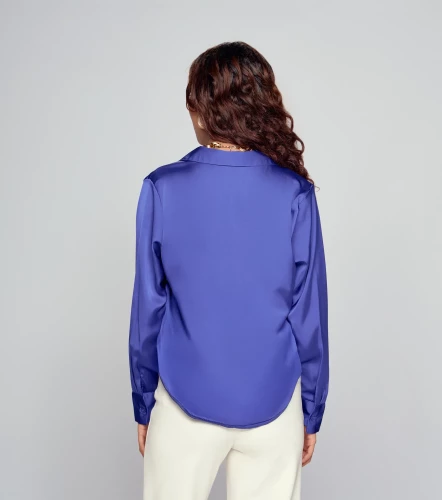 Blusa De Mujer Camisera Manga Larga Unicolor DerekAZ