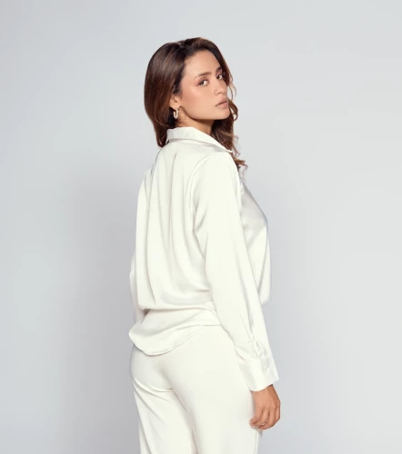 Blusa De Mujer Camisera Manga Larga Unicolor DerekBH