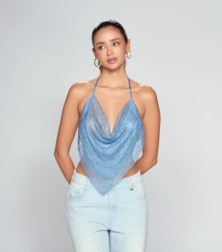 Blusa Para Mujer Triangulo Con Strass DerekAZ
