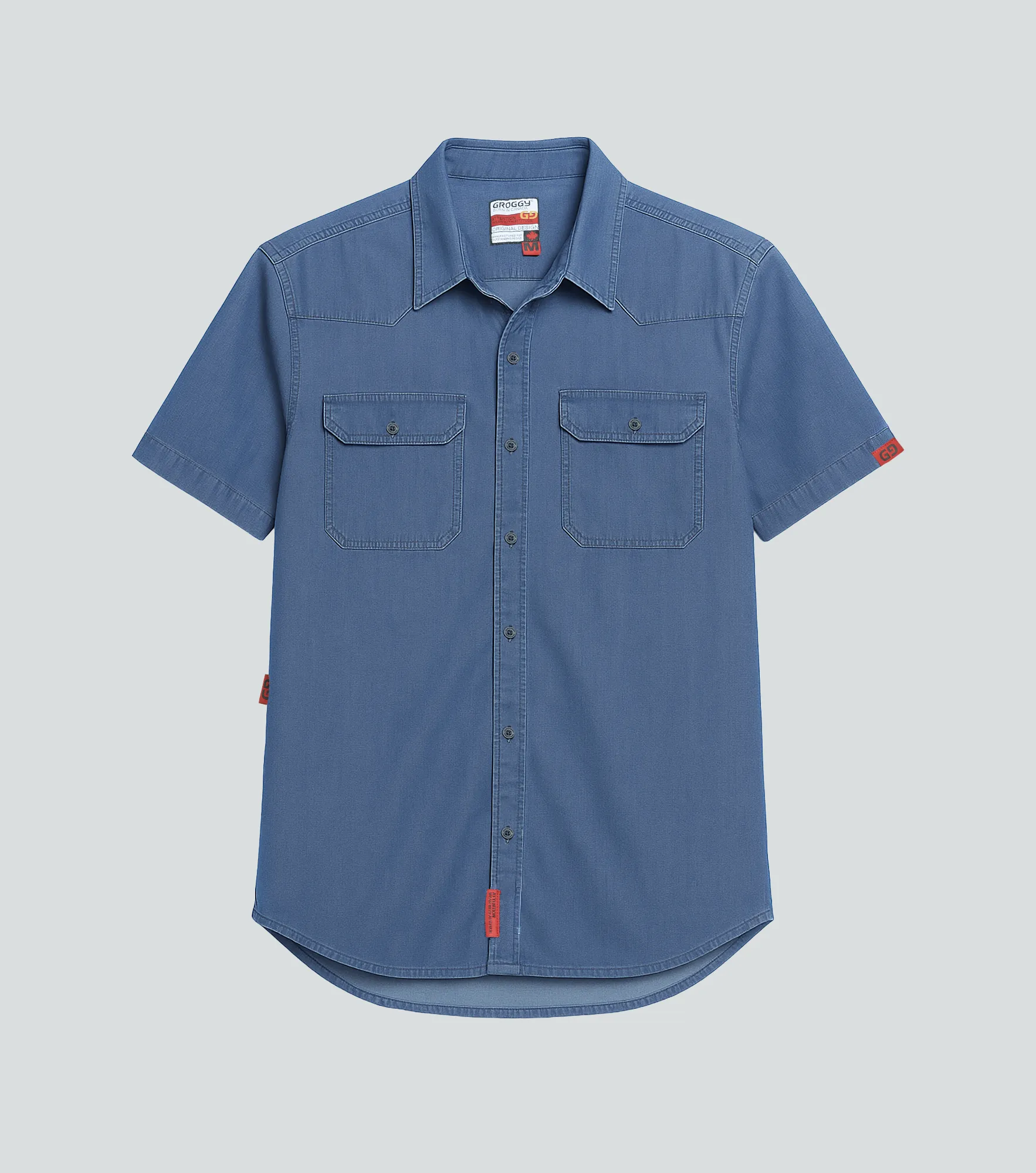 Yves Camisa En Denim Masculina Groggy 834703 AZ