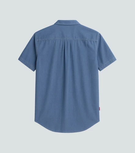 Yves Camisa En Denim Masculina GroggyAZ