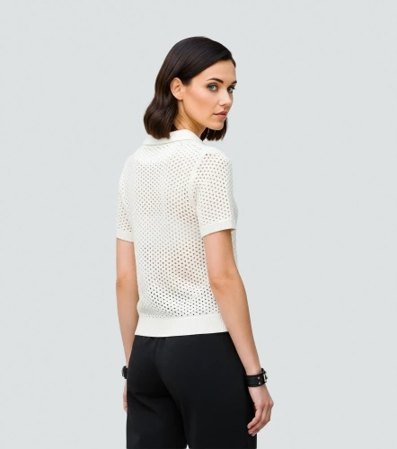 Sofia Blusa Polo Tejido En Malla Unicolor Con Botonera UnserAR
