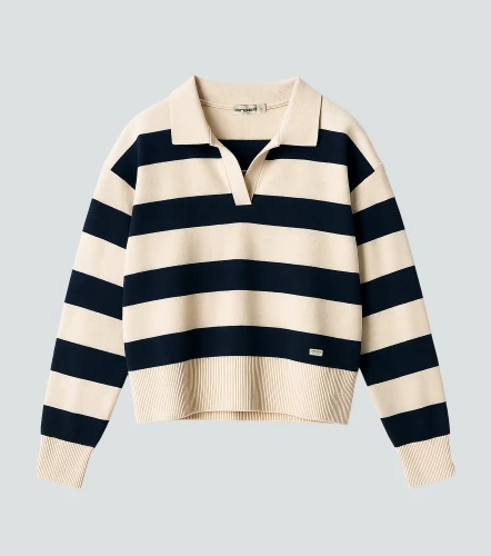 Camila Buzo Tejido Con Cuello Y Lineas En Contraste UnserAR