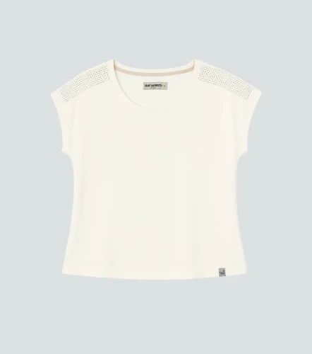 Lorain T Shirt Unicolor Con Piedreria En Hombro UnserAR