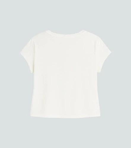 Lorain T Shirt Unicolor Con Piedreria En Hombro UnserAR