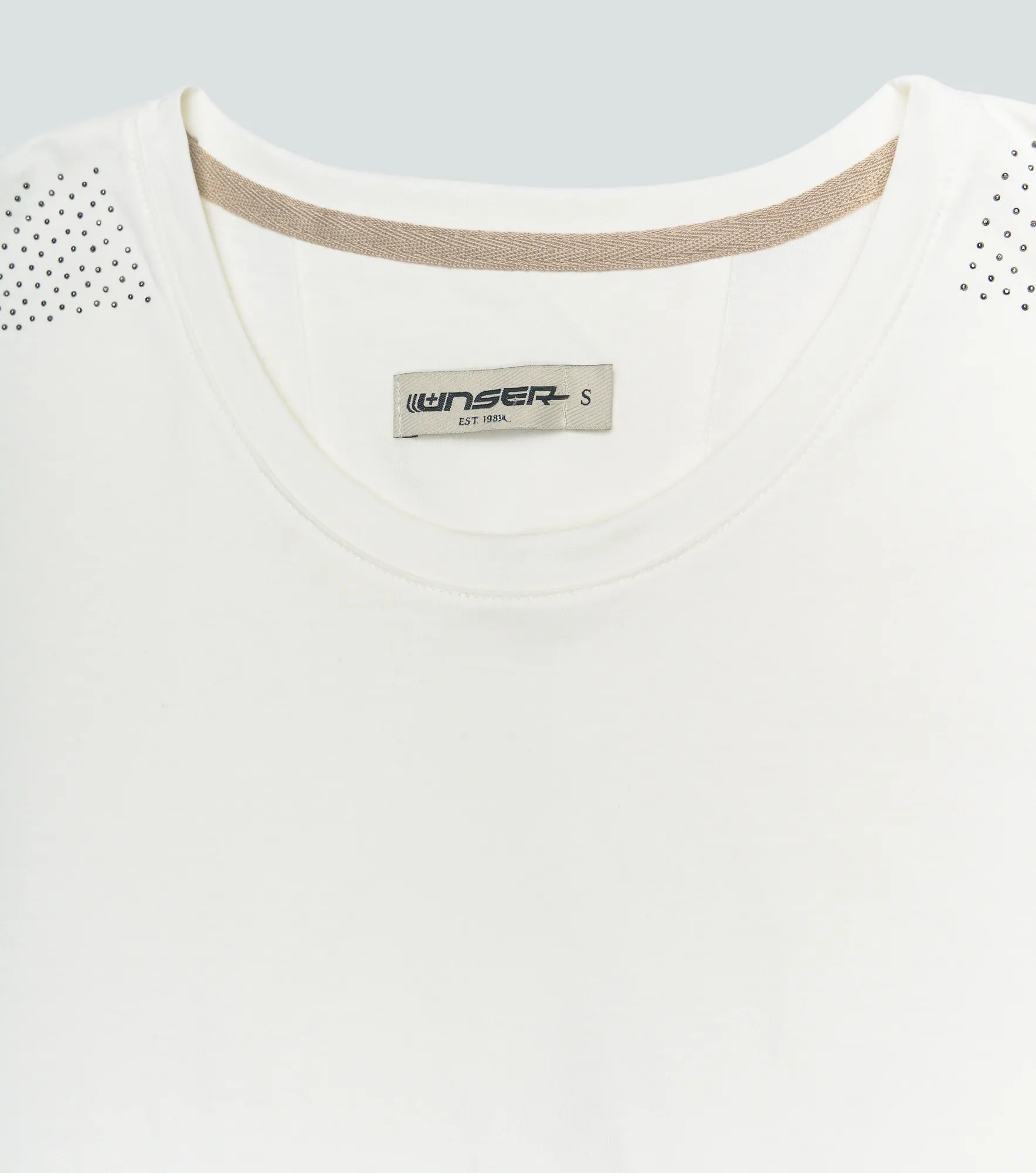 Lorain T Shirt Unicolor Con Piedreria En Hombro Unser 832688 AR