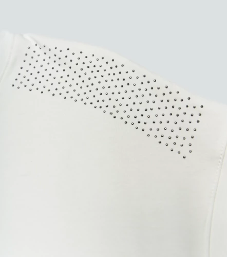 Lorain T Shirt Unicolor Con Piedreria En Hombro UnserAR