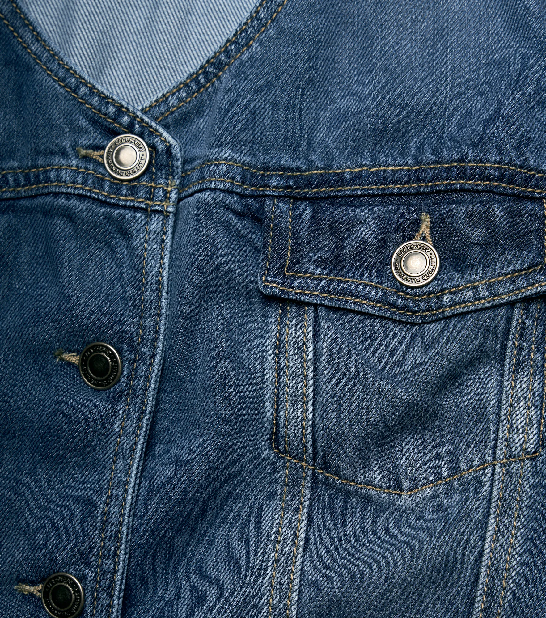 Daniela Blusa Chaleco En Denim Con Cortes Y Bolsillo Unser 835016 AZ