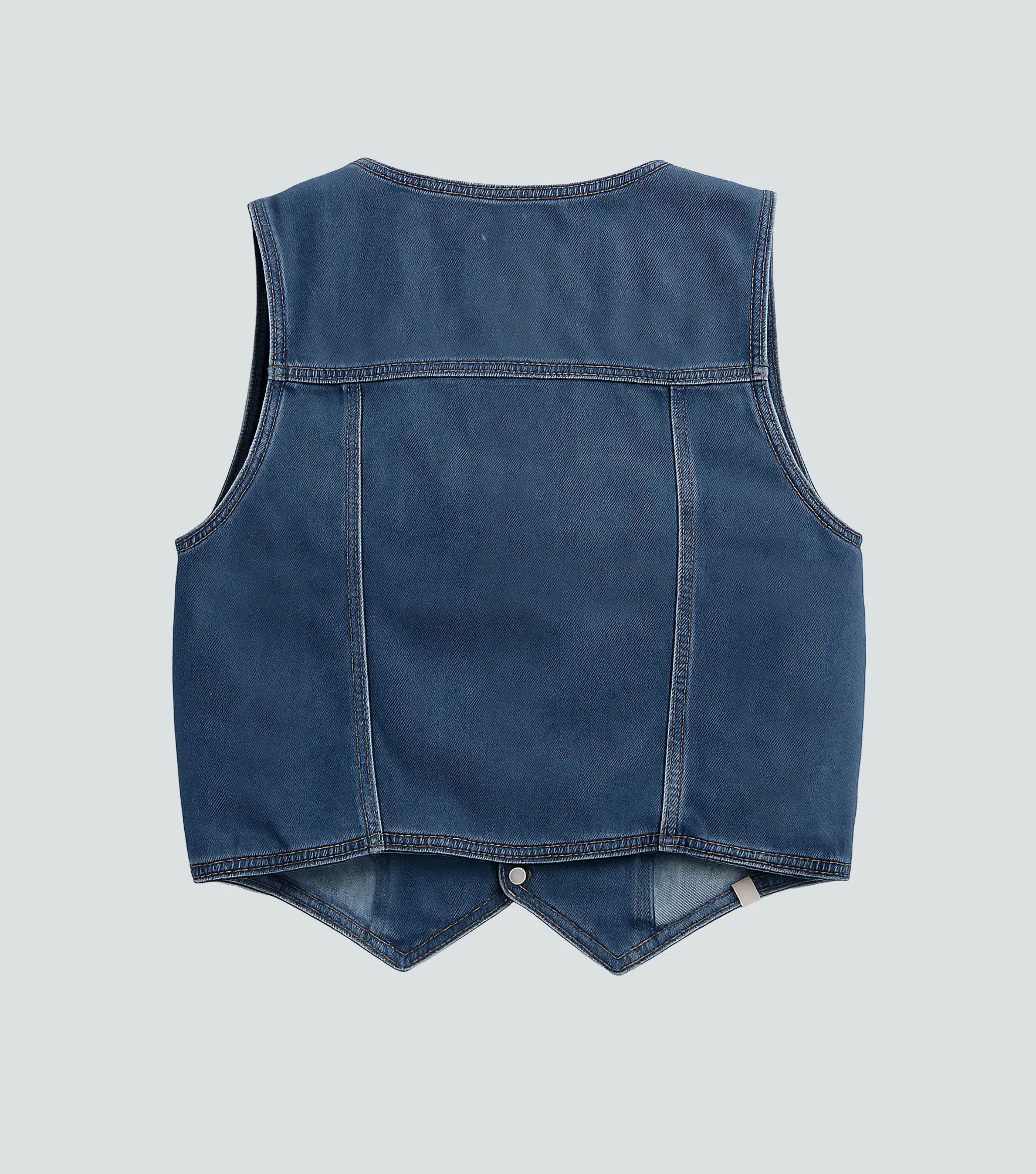 Daniela Blusa Chaleco En Denim Con Cortes Y Bolsillo Unser 835016 AZ