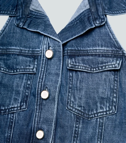 Vestido Para Mujer En Indigo Cuello Halter Con Proceso DerekAZ