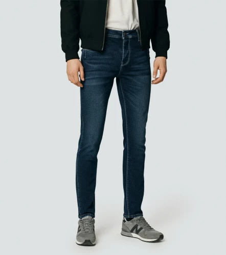 Foil Angel Jean Tono Oscuro Con Desgastes Y Botonera UnserAZ