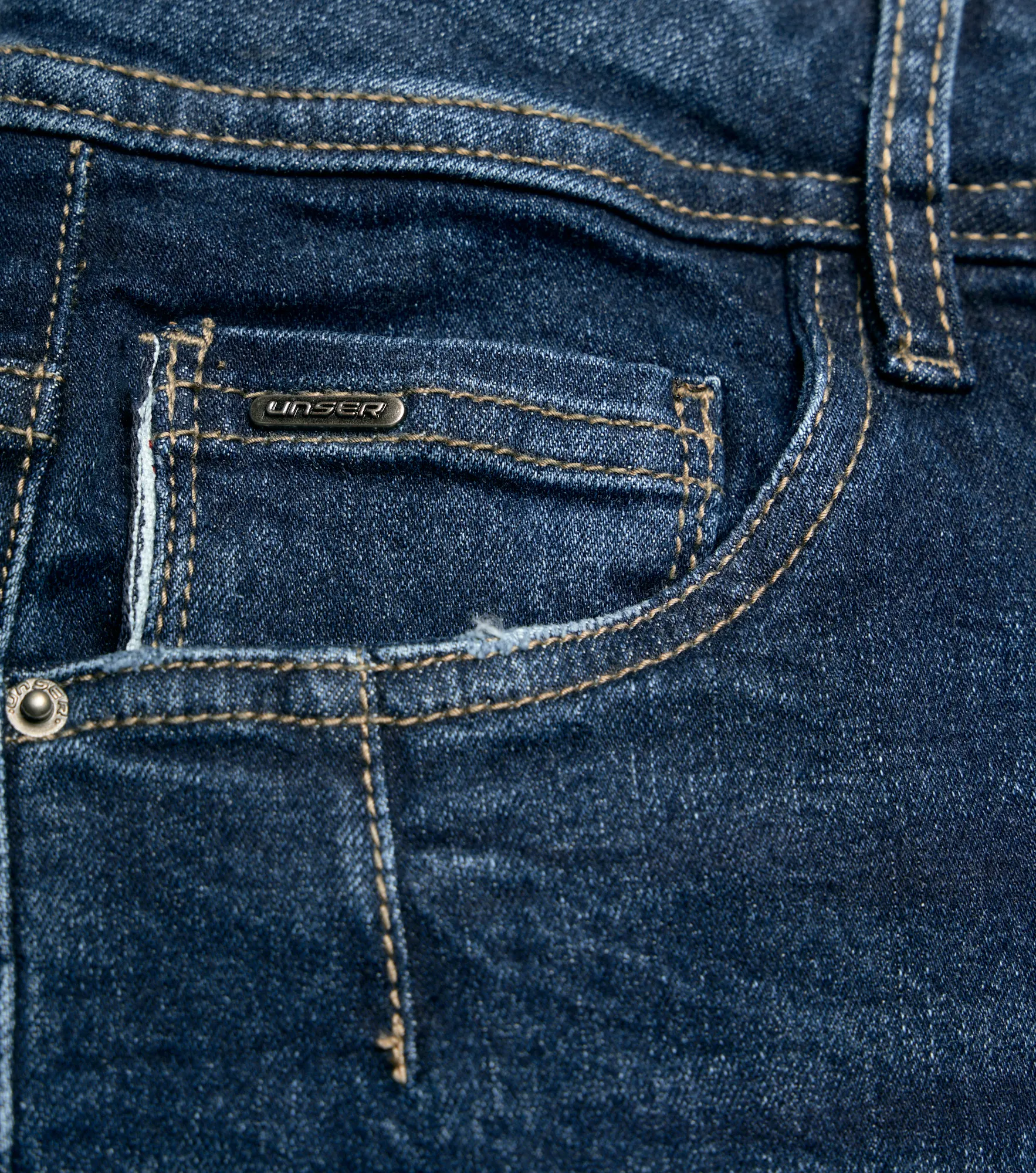 Foil Angel Jean Tono Oscuro Con Desgastes Y Botonera Unser 835502 AZ