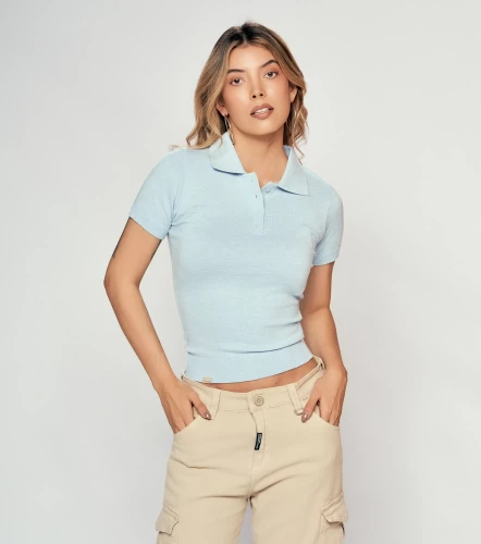 Liliana Polo Tejido Con Fajon Unicolor UnserAC