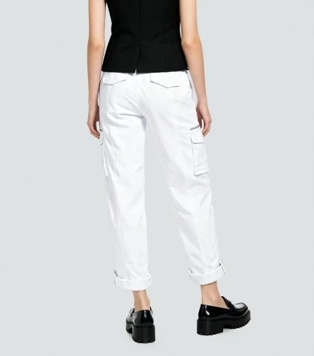 Jean Para Mujer Tipo Cargo Unicolor Barcelona Olivia DerekBL