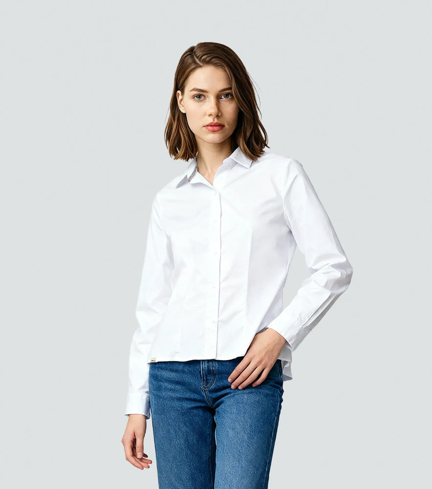 Sonia Blusa Camisera Manga Larga Con Cinta En Contraste UnserBL