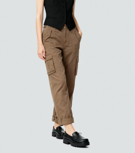 Jean Para Mujer Tipo Cargo Unicolor Barcelona Olivia DerekKQ