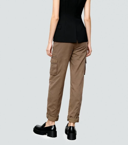 Jean Para Mujer Tipo Cargo Unicolor Barcelona Olivia DerekKQ