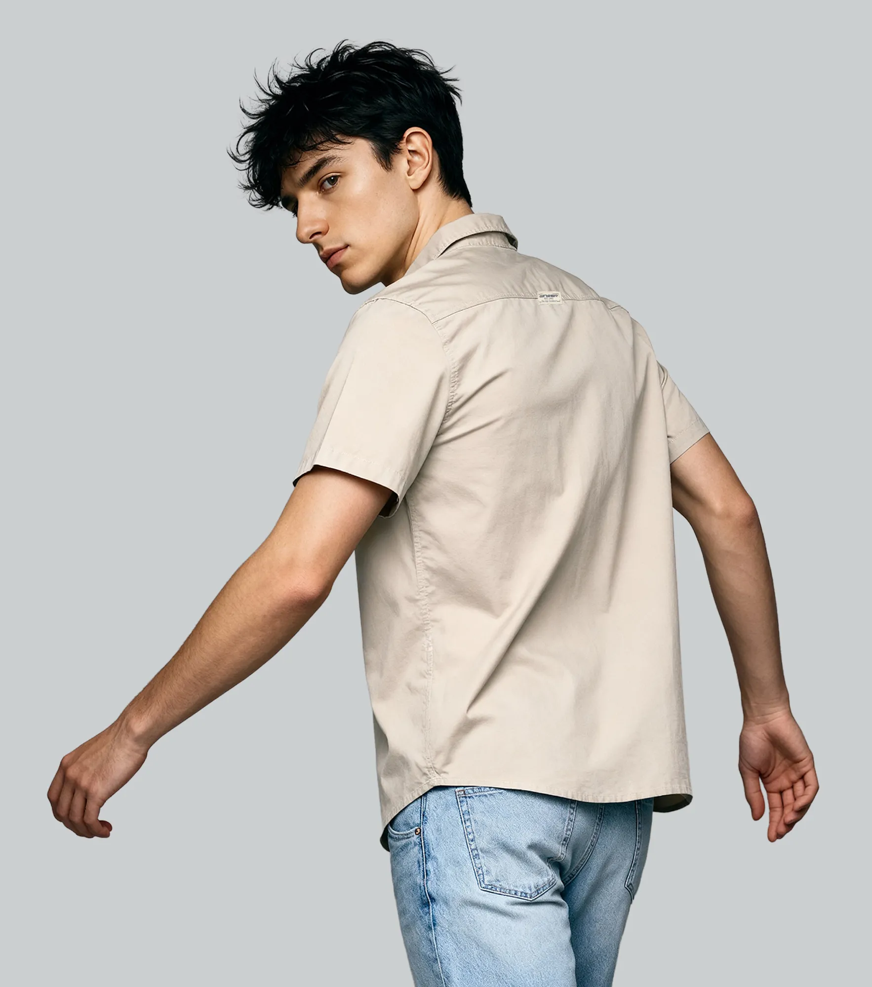 Slim Santi Camisa M C Unicolor Unser 836140 KQ