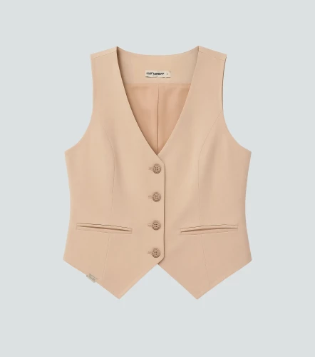 Jasmin Chaleco Unicolor Con Herraje Y Bolsillos UnserKQ