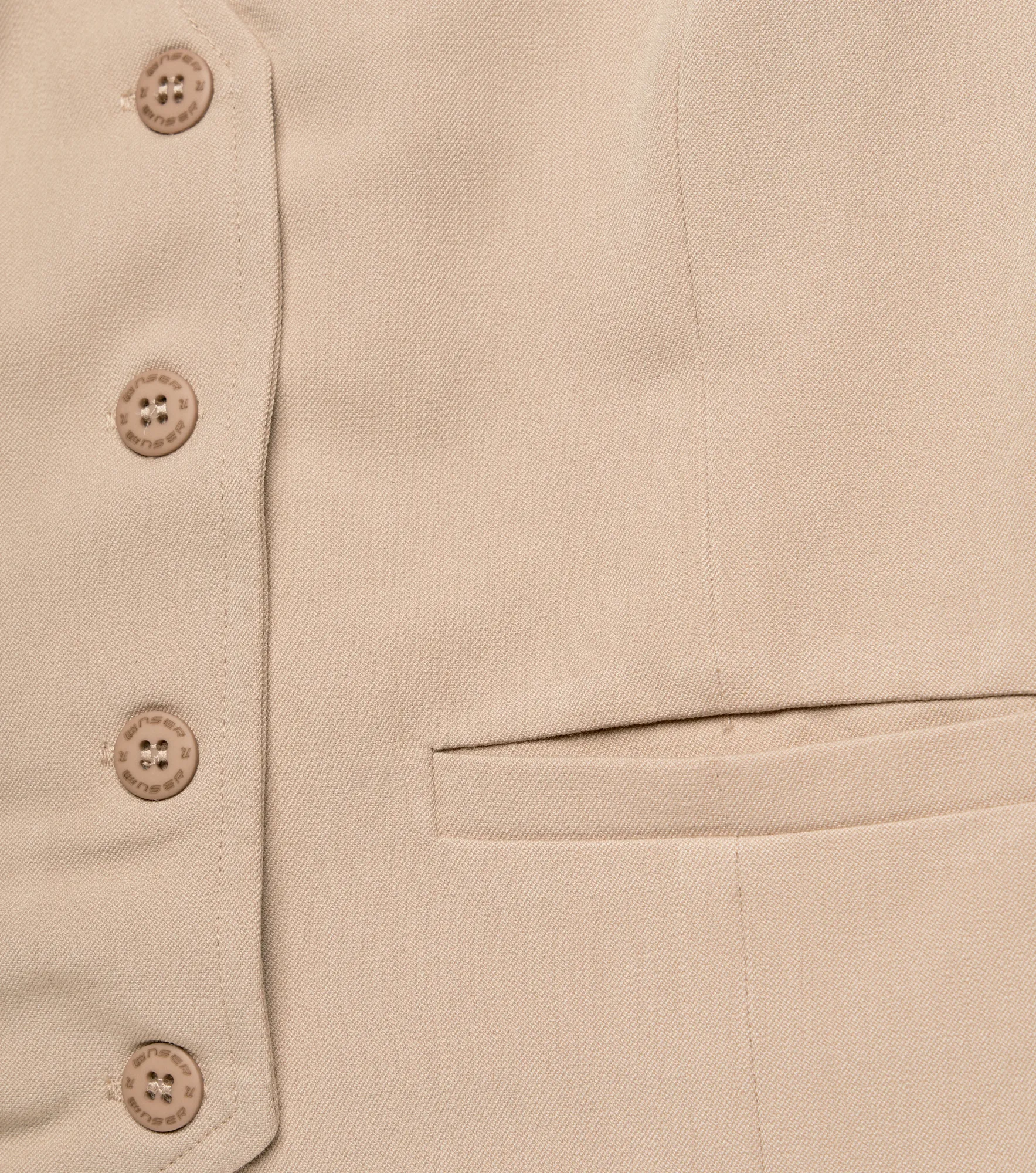 Jasmin Chaleco Unicolor Con Herraje Y Bolsillos Unser 836528 KQ